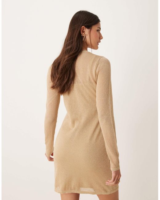 Abercrombie & Fitch Natural – kurzes strickkleid