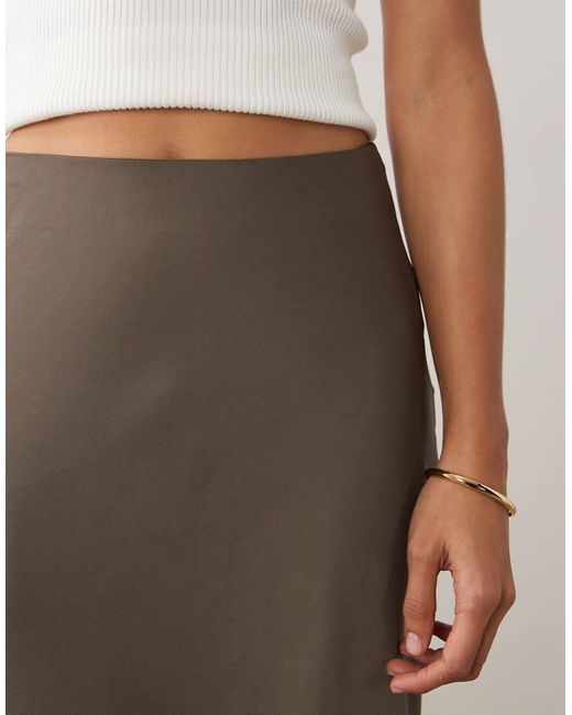 Vila Natural Satin Maxi Skirt