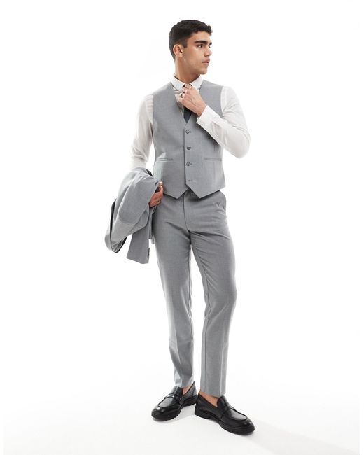 ASOS Gray Slim Suit Waistcoat for men