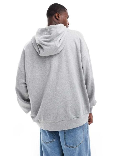 Nike Gray Club French Terry Oversized Hoodie for men