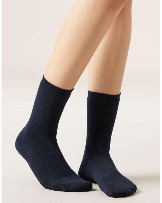Calzedonia Black Short Cotton Thermal Socks