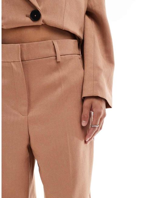 Vero Moda Natural Tailored Herringbone Wide Leg Co-Ord Trousers