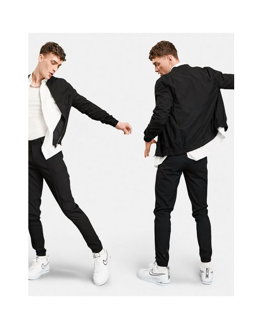 black smart bomber jacket