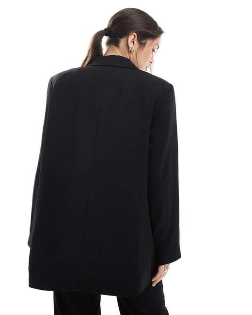 Pieces Black Boxy Blazer