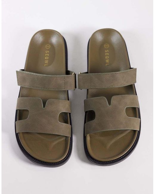SEQWL Green Kidman Sandals With Straps for men