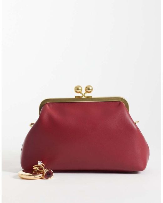 ASOS Red Frame Shoulder Pouch Bag With Detachable Strap