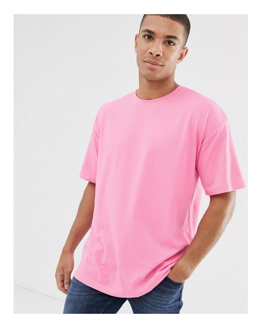New Look Oversized T-shirt in het Pink voor heren
