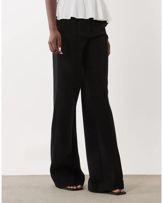 Mango White Seam Front Flared Pants