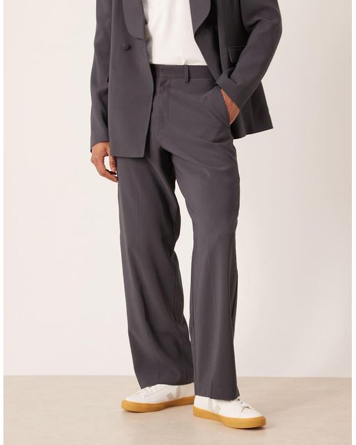 Pantalones De Esmoquin De Pernera Ancha De ASOS de hombre de color Gray