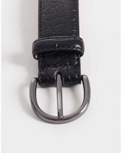 Mango Gray Textured Leather Blet for men