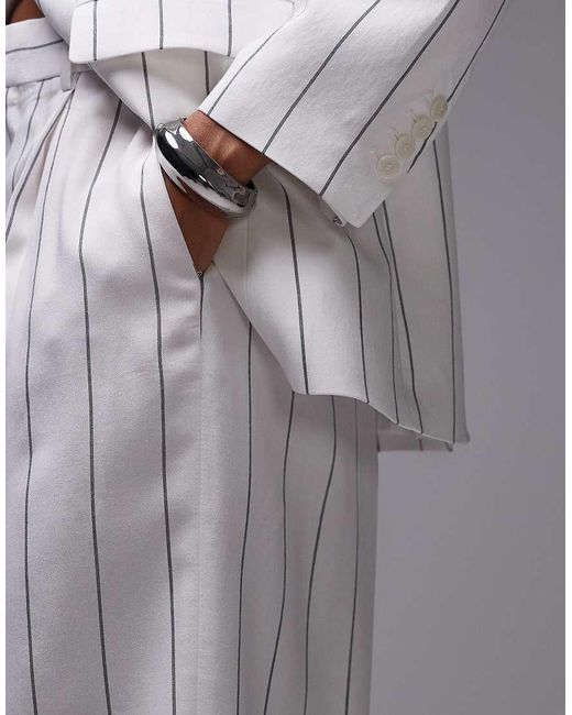 Mango Gray Pinstripe Tailored Trouser Co-ord