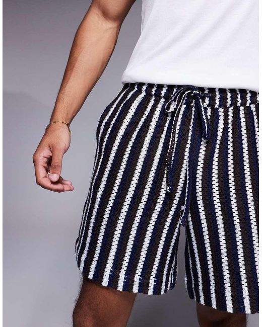 South Beach Blue Knitted Beach Short for men