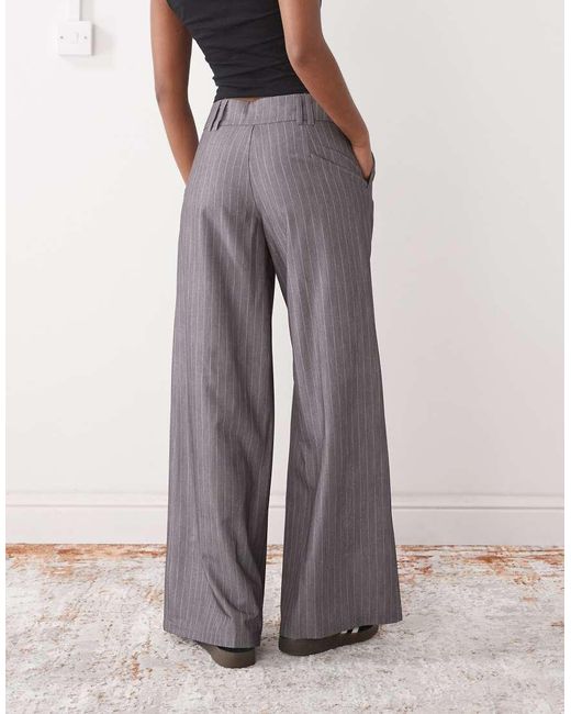 Collusion Gray Wide Leg Seam Detail Trouser