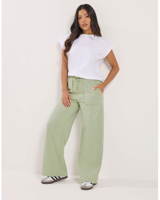 PixieGirl Green Petite Wide Leg Joggers