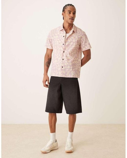 Farah Natural Angelo Short Sleeve Abstract Print Shirt for men