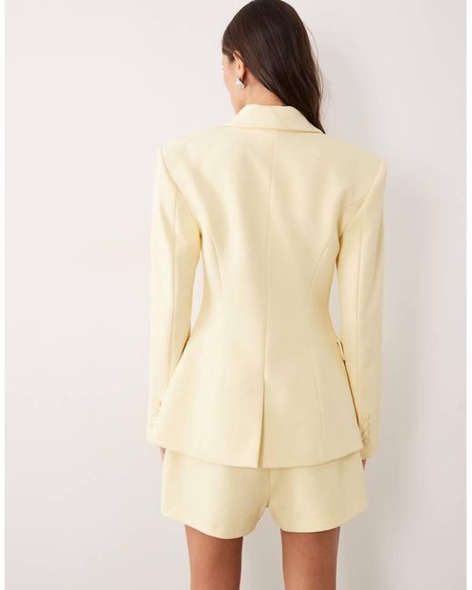 Wanderdoll Natural Exclusive Charlotte Oversized Lapel Cinch Waist Blazer
