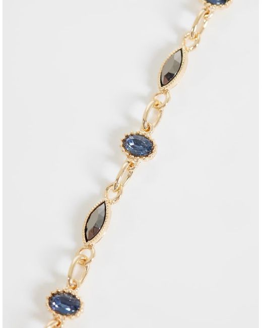 ASOS White Stationed And Charcoal Crystal Bracelet for men