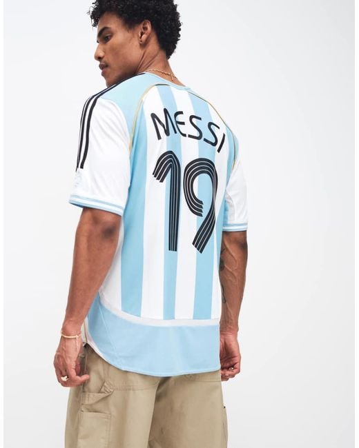 Adidas Originals Blue Adidas Football Argentina Home Messi Jersey 2006