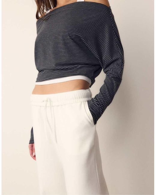 Stradivarius Natural Wide-Leg Jogger Trousers