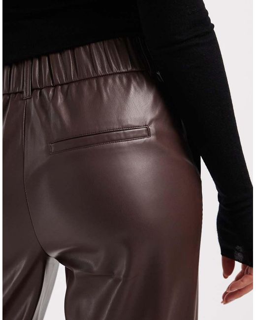 ONLY Black Wide Leg Faux Leather Trousers