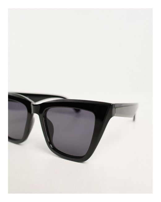 ASOS Black Square Bevelled Cat Eye Sunglasses
