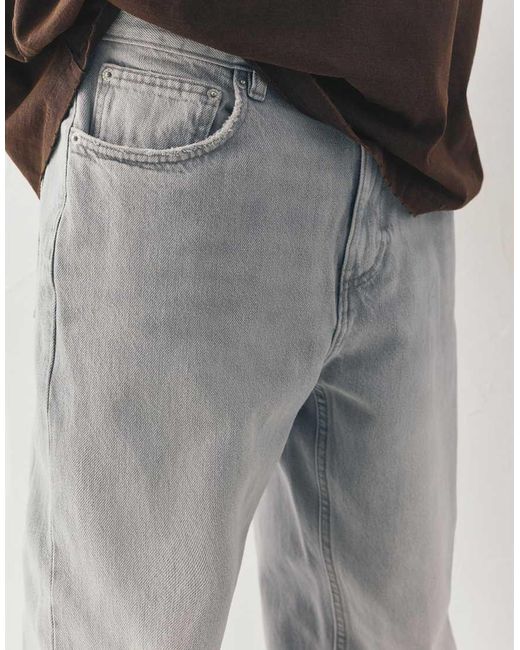 Pull&Bear Gray Straight-leg Jeans for men