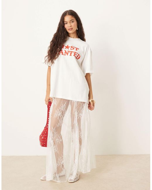 ASOS Natural – spitzen-maxirock