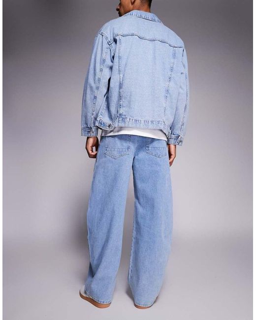 Sixth June Blue Oversized Balloon Denim Jeans for men