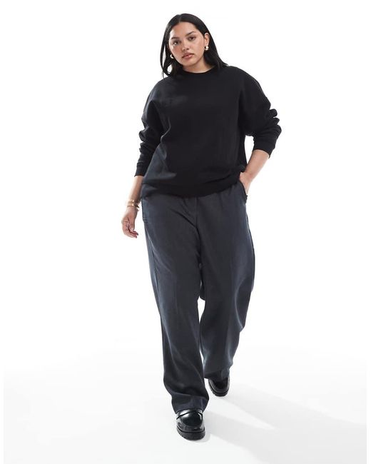 ASOS Black Asos Design Curve Ultimate Oversized Brushback Sweatshirt