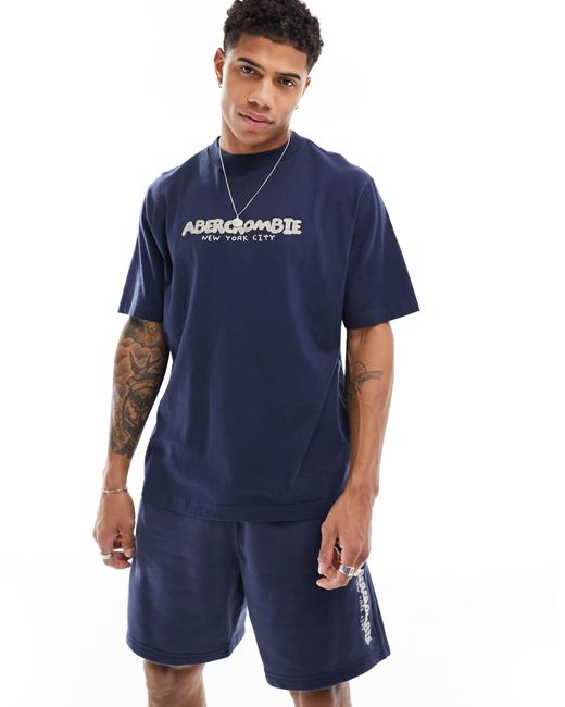 Camiseta con logo bordado trend mix & match Abercrombie & Fitch de hombre de color Blue