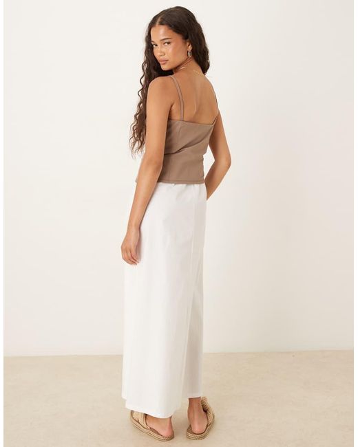 ASOS Natural Cami Maxi Dress With Poplin Skirt