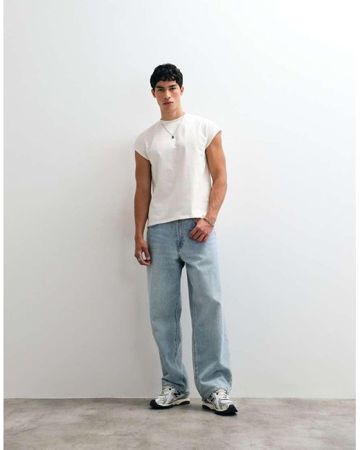 ASOS White Heavyweight Regular Fit T-shirt With Cap Sleeve for men