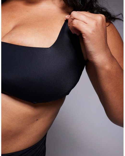 ASOS Black Asos Design Curve Maya Mix And Match Square Neck Crop Bikini Top