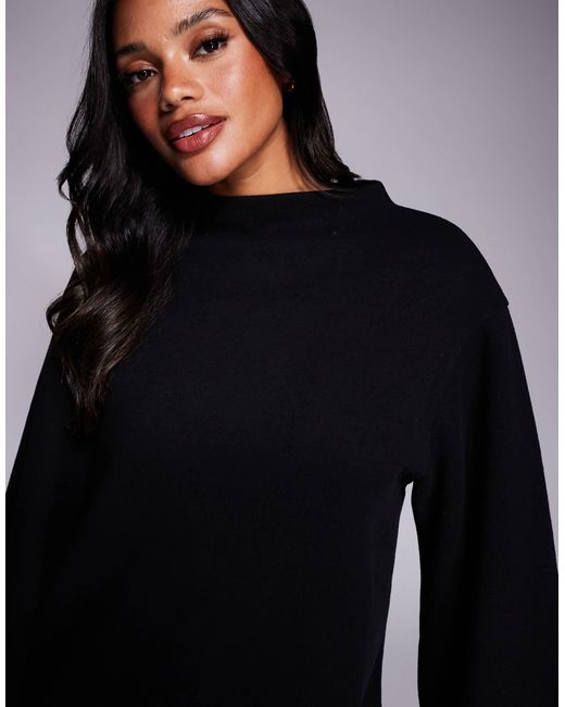 ASOS Black Supersoft Wide Sleeve Mini Dress