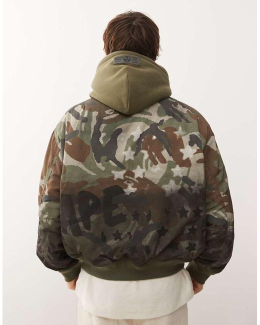 Aape By A Bathing Ape Multicolor Aape By A Bathing Ape Heavyweight Hooded Bomber Jacket for men