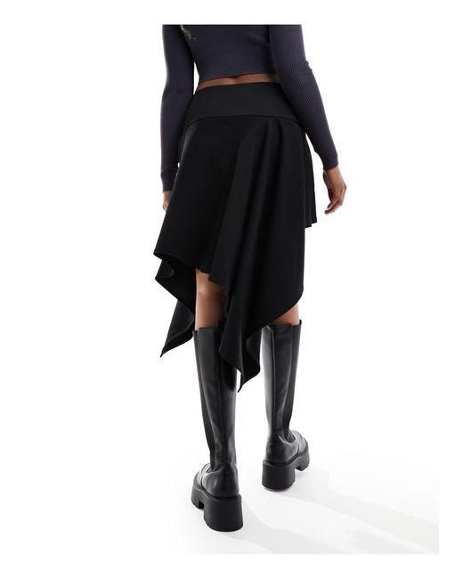 Weekday Black Joy Asymmetric Mini Skirt