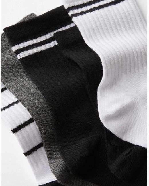 Cotton On Black 5Pk Crew Sock