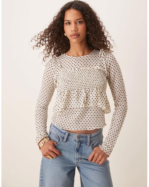 ASOS Multicolor Long Sleeve Top With Cami Overlay