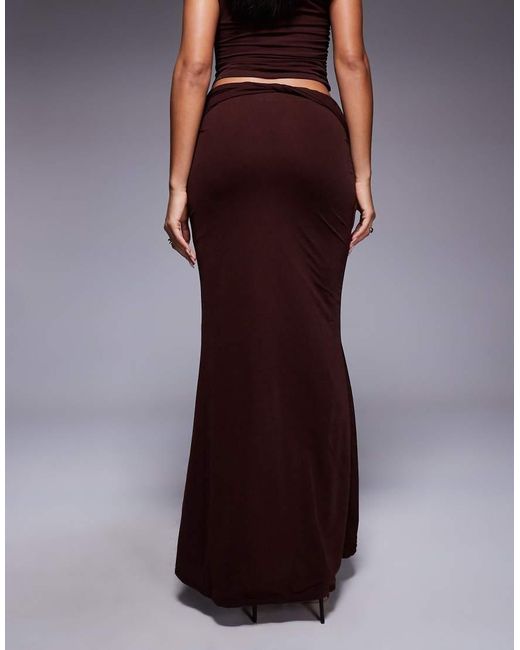 ASOS Purple Mix & Match Twisted Waist Fishtail Maxi Skirt
