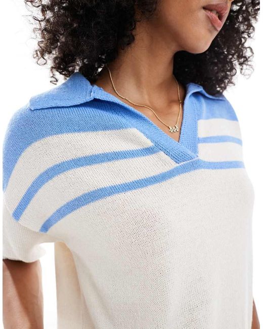 ASOS White Compact Knitted Polo Top