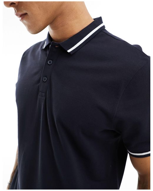 New Look Blue Tipped Polo for men