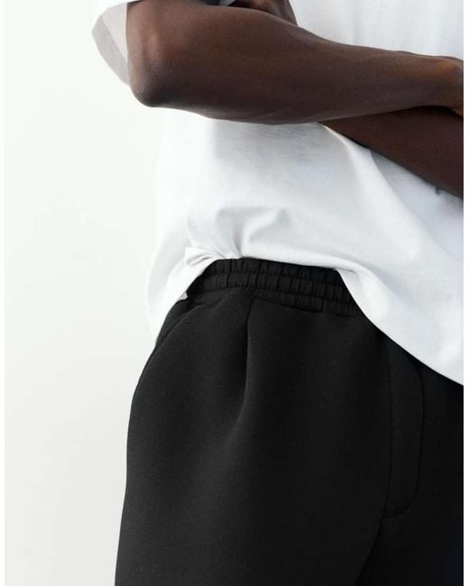 Pull&Bear White Balloon Fit Tracksuit Bottoms for men