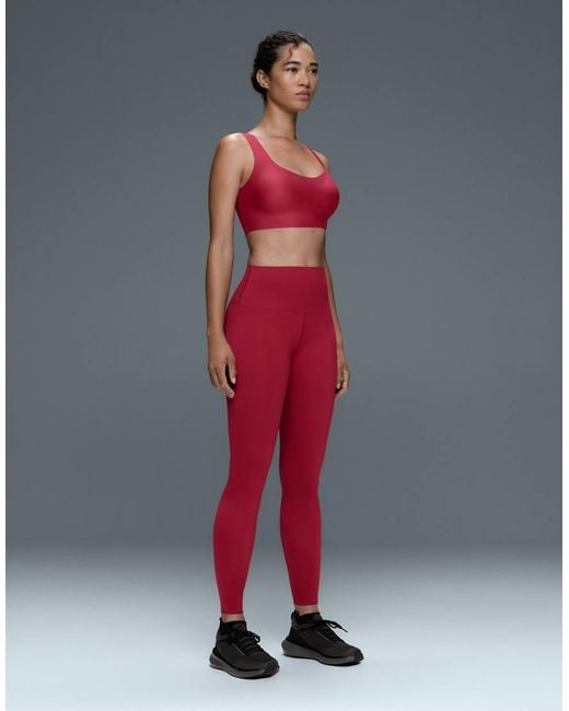 Oysho Red Perfect-Adapt Medium-Support Sports Bra With Cups