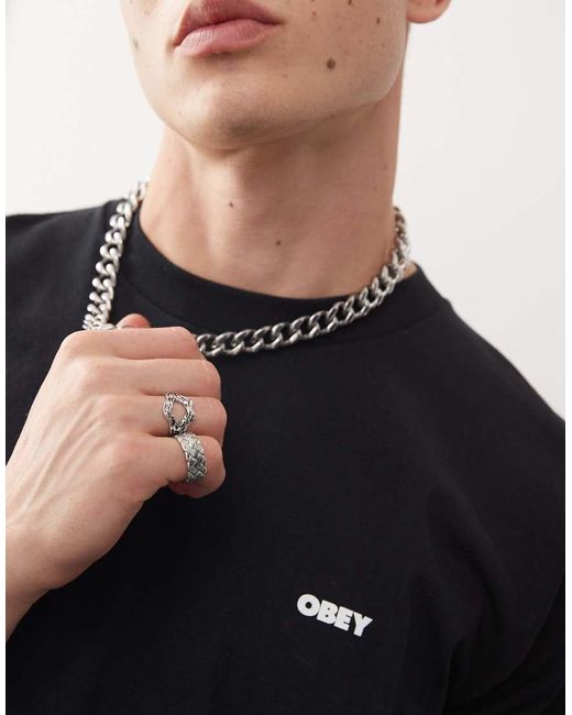 Obey Black Bold Logo T-Shirt for men