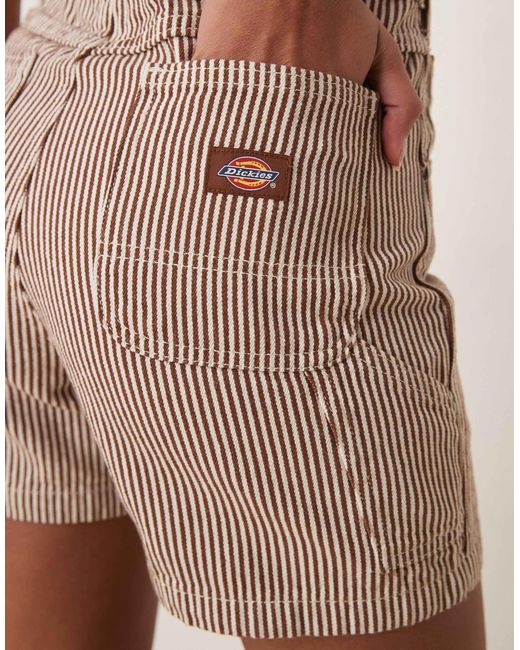 Dickies Brown Hickory Stripe Carpenter Shorts