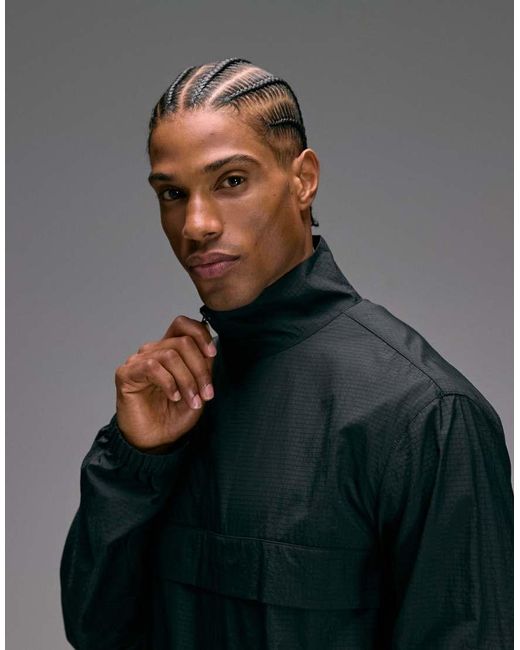 4505 Gray Ultra Lightweight 1/4 Zip Running Windbreaker With Front Pocket for men