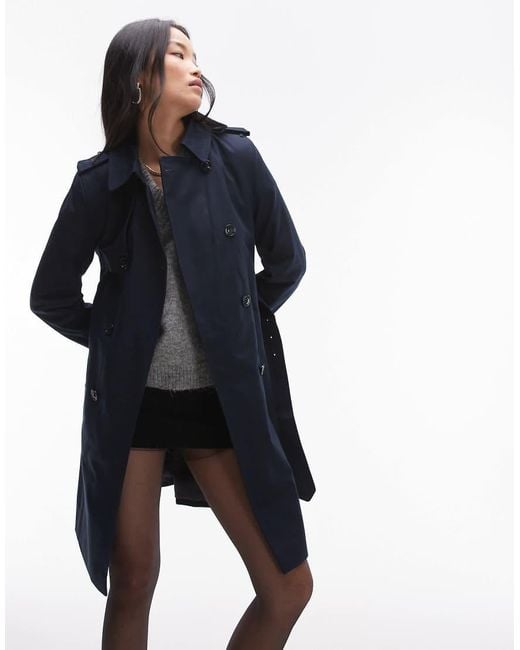 Mango Black Panel Detail Trench Coat