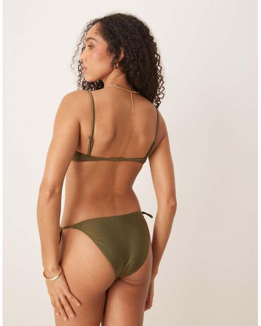 Mango Bikinibroekje Met Gestrikte Zijkanten in het Brown
