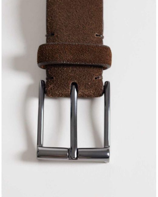 Mango Brown 100% Leather Belt With Silver Buckle for men
