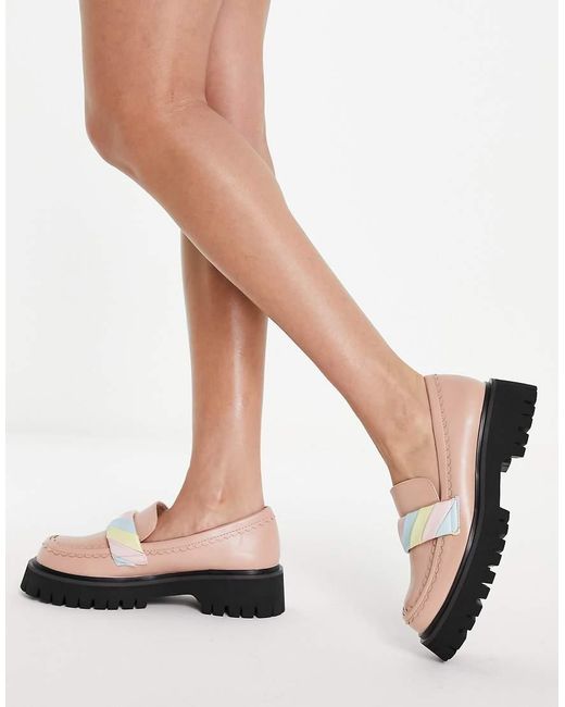 Koi Footwear Pink Koi Fluffs Loafers With Marshmallow Trim